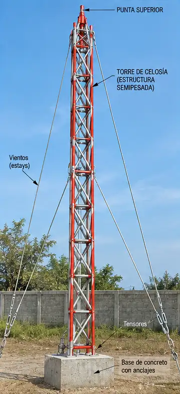 Torre semi-pesada — inspección de mantenimiento